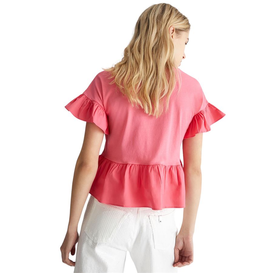 T-shirt in jersey e popeline Liu Jo | MA4345J6308N9384